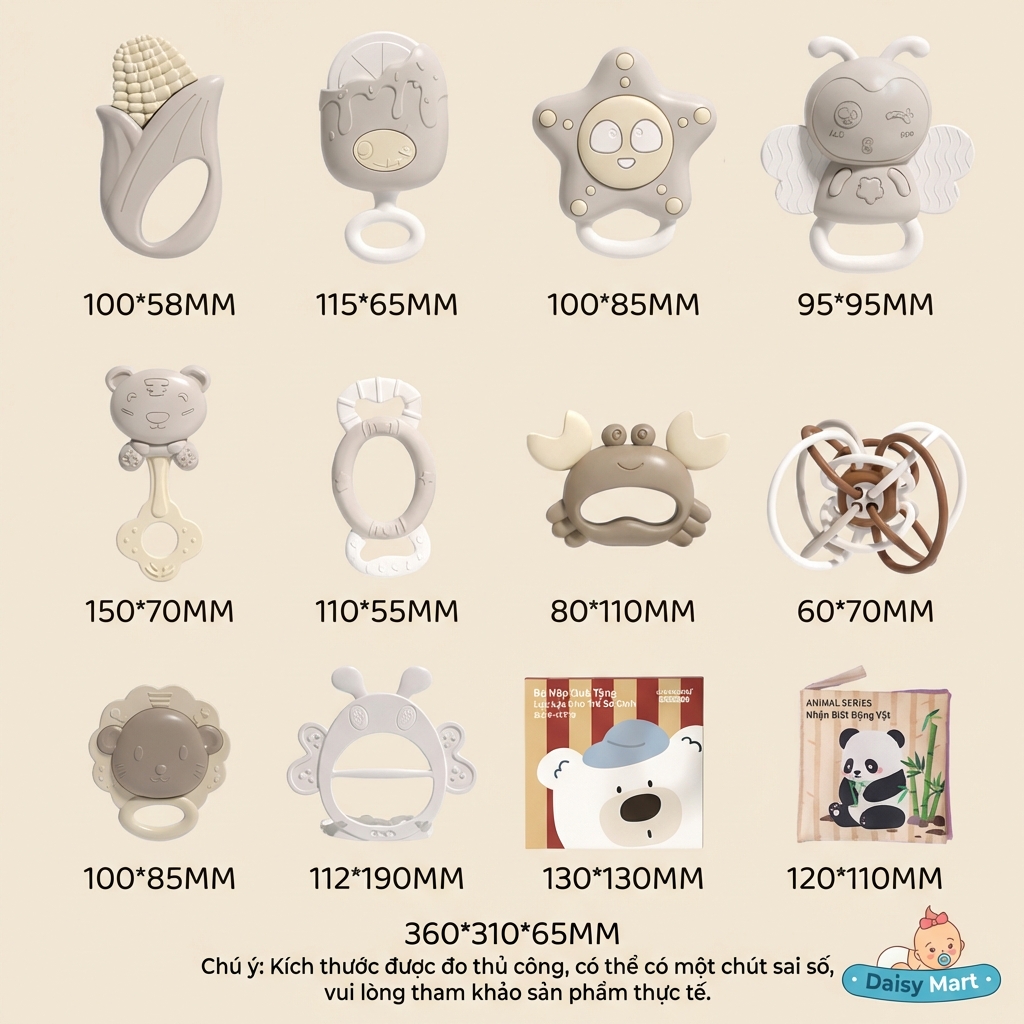hộp quà tặng thôi nôi, đầy tháng dành cho trẻ sơ sinh từ 0 - 1 tuổi, ngôn ngữ tiếng anh (5) Hộp quà tặng đầy tháng, thôi nôi cao cấp cho trẻ sơ sinh 11 món