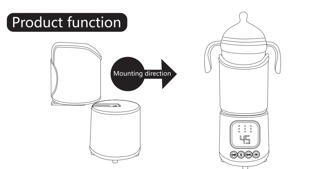 1. Nút nguồn/Nút bật đèn ngủ 2. Nút điều chỉnh nhiệt độ 3. Nút bật whitenoise/bluetooth 4. Nút điều chỉnh âm lượng