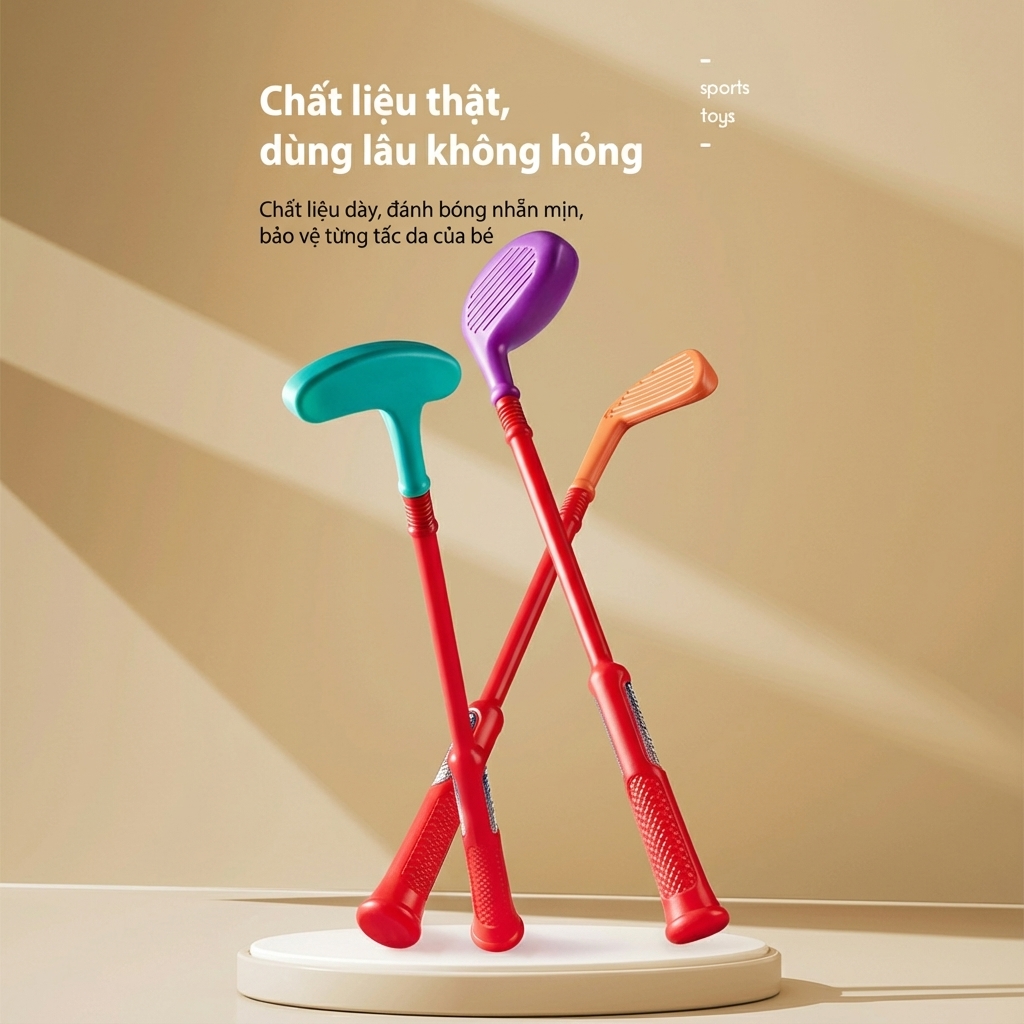 bộ đồ chơi đánh golf cao cấp dành cho trẻ em (1) Bộ đánh golf cao cấp dành cho trẻ em có thể đeo và kéo