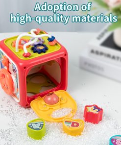 Hộp đồ chơi bận rộn bò sữa 6 trong 1, có nhạc và đèn cho trẻ em