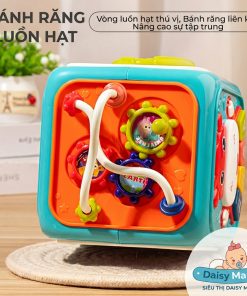 Hộp đồ chơi bận rộn bò sữa 6 trong 1, có nhạc và đèn cho trẻ em