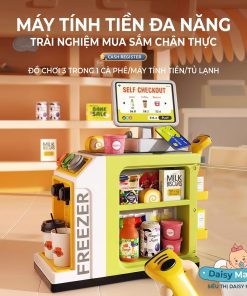 Bộ Đồ Chơi Máy Tính Tiền Siêu Thị và Máy Pha Cà Phê, Đồ Uống Cho Bé
