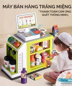 Bộ Đồ Chơi Máy Tính Tiền Siêu Thị và Máy Pha Cà Phê, Đồ Uống Cho Bé
