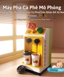 Bộ Đồ Chơi Máy Tính Tiền Siêu Thị và Máy Pha Cà Phê, Đồ Uống Cho Bé