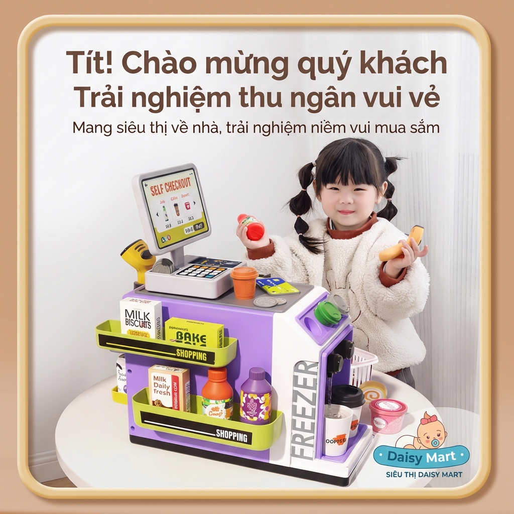 trải nghiệm mua sắm với máy tính tiền và quét mã tiện lợi. Cùng vô vàn món ăn yêu thích