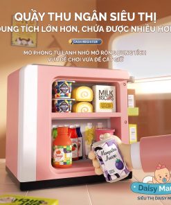 Bộ Đồ Chơi Máy Tính Tiền Siêu Thị và Máy Pha Cà Phê, Đồ Uống Cho Bé