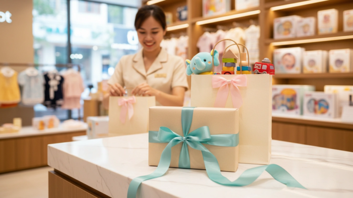 Dich vu goi qua tang tai Ha Noi — qua duoc boc dep trao tay nguoi nhan tai Daisy Mart